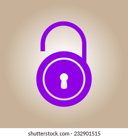 Unlock icon. Flat design style. Vector EPS10 