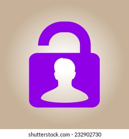 Unlock icon. Flat design style. Vector EPS10 