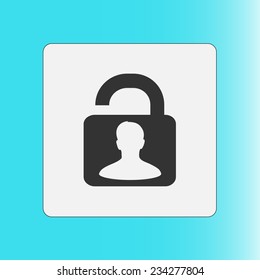 Unlock icon. Flat design style. Vector EPS10 