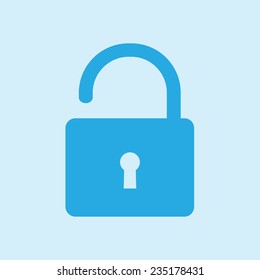 Unlock icon. Flat design style. Vector EPS10 