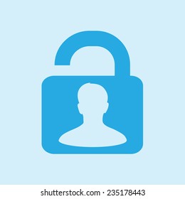 Unlock icon. Flat design style. Vector EPS10 
