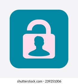 Unlock icon. Flat design style. Vector EPS10 