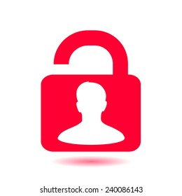 Unlock icon. Flat design style. Vector EPS10 