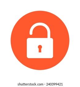 Unlock icon. Flat design style. Vector EPS10 