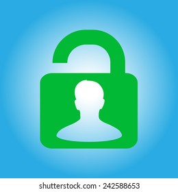 Unlock icon. Flat design style. Vector EPS10 