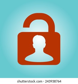 Unlock icon. Flat design style. Vector EPS10 