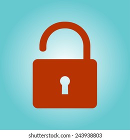 Unlock icon. Flat design style. Vector EPS10 