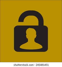 Unlock icon. Flat design style. Vector EPS10 