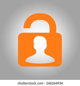 Unlock icon. Flat design style. Vector EPS10 