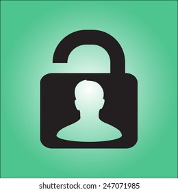 Unlock icon. Flat design style. Vector EPS10 