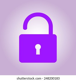 Unlock icon. Flat design style. Vector EPS10 