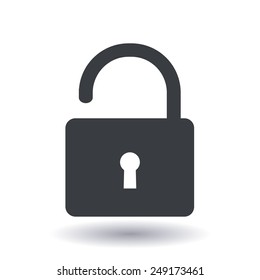 Unlock icon. Flat design style. Vector EPS10 