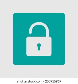 Unlock icon. Flat design style. Vector EPS10 