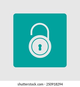 Unlock icon. Flat design style. Vector EPS10 