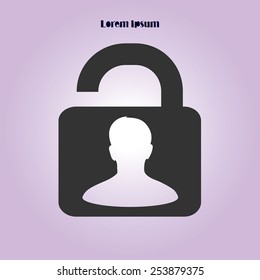 Unlock icon. Flat design style. Vector EPS10 