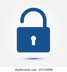 Unlock icon. Flat design style. Vector EPS10 