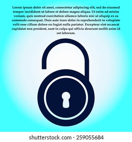 Unlock icon. Flat design style. Vector EPS10 