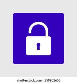 Unlock icon. Flat design style. Vector EPS10 
