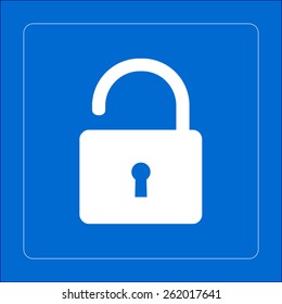 Unlock icon. Flat design style. Vector EPS10 