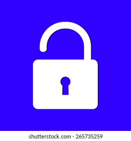 Unlock icon. Flat design style. Vector EPS10 