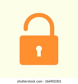 Unlock icon. Flat design style. Vector EPS10 