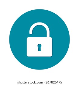 Unlock icon. Flat design style. Vector EPS10 