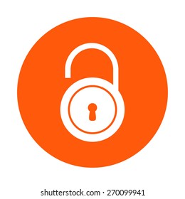 Unlock icon. Flat design style. Vector EPS10 