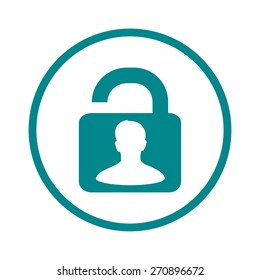 Unlock icon. Flat design style. Vector EPS10 