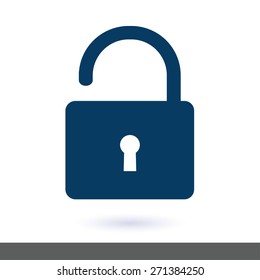 Unlock icon. Flat design style. Vector EPS10 
