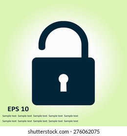 Unlock icon. Flat design style. Vector EPS10 