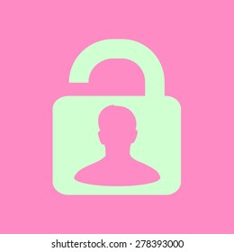 Unlock icon. Flat design style. Vector EPS10 
