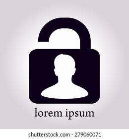 Unlock icon. Flat design style. Vector EPS10 