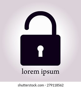 Unlock icon. Flat design style. Vector EPS10 