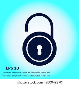 Unlock icon. Flat design style. Vector EPS10 