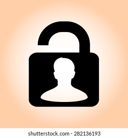 Unlock icon. Flat design style. Vector EPS10 