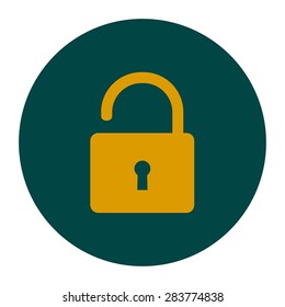 Unlock icon. Flat design style. Vector EPS10 