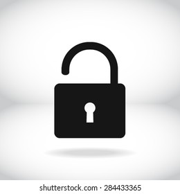 Unlock icon. Flat design style. Vector EPS10 