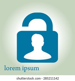 Unlock icon. Flat design style. Vector EPS10 