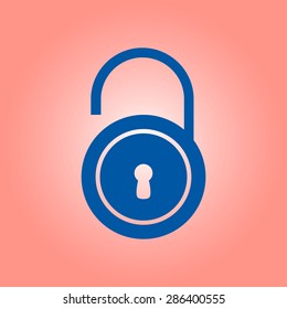 Unlock icon. Flat design style. Vector EPS10 