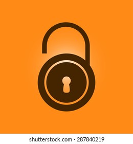 Unlock icon. Flat design style. Vector EPS10 