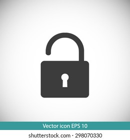 Unlock icon. Flat design style. Vector EPS10 