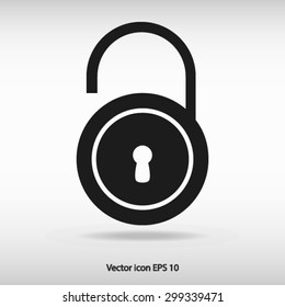 Unlock icon. Flat design style. Vector EPS10 