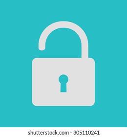Unlock icon. Flat design style. Vector EPS10 