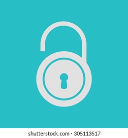 Unlock icon. Flat design style. Vector EPS10 