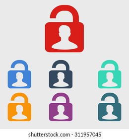 Unlock icon. Flat design style. Vector EPS10 