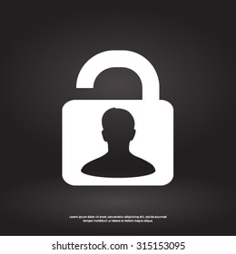 Unlock icon. Flat design style. Vector EPS10 