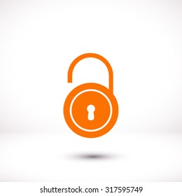 Unlock icon. Flat design style. Vector EPS10 