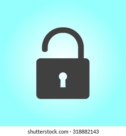 Unlock icon. Flat design style. Vector EPS10 