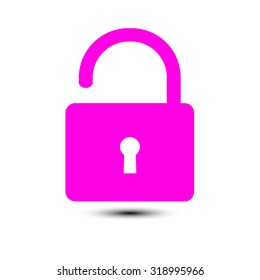 Unlock icon. Flat design style. Vector EPS10 