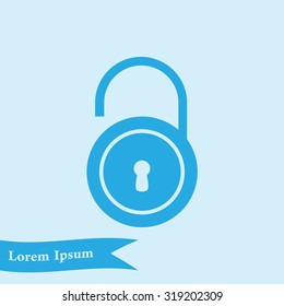 Unlock icon. Flat design style. Vector EPS10 